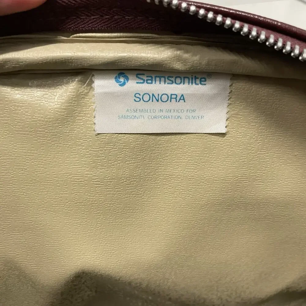 Samsonite Sonora Vintage Under Seat Carry On Travel Shoulder Bag Burgundy Red